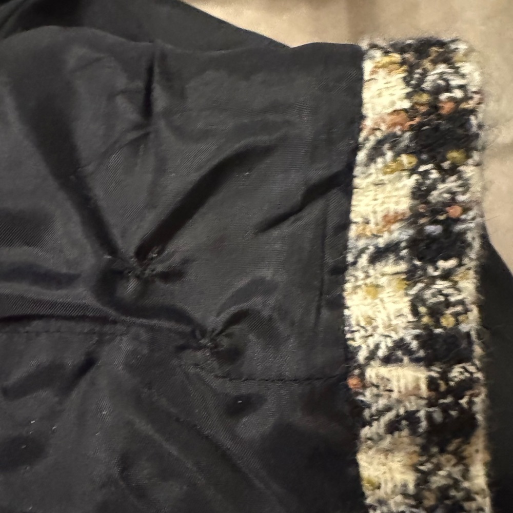 ALFRED SUNG Black and White Check Wool Blend Cropped Jacket - Picture 6 of 7